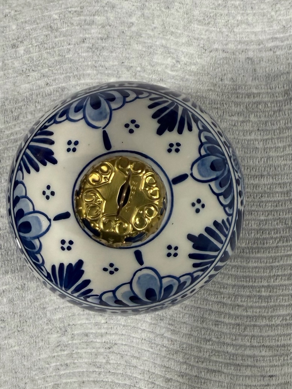 Hand-painted Delft Blue ceramic ornament from Holland